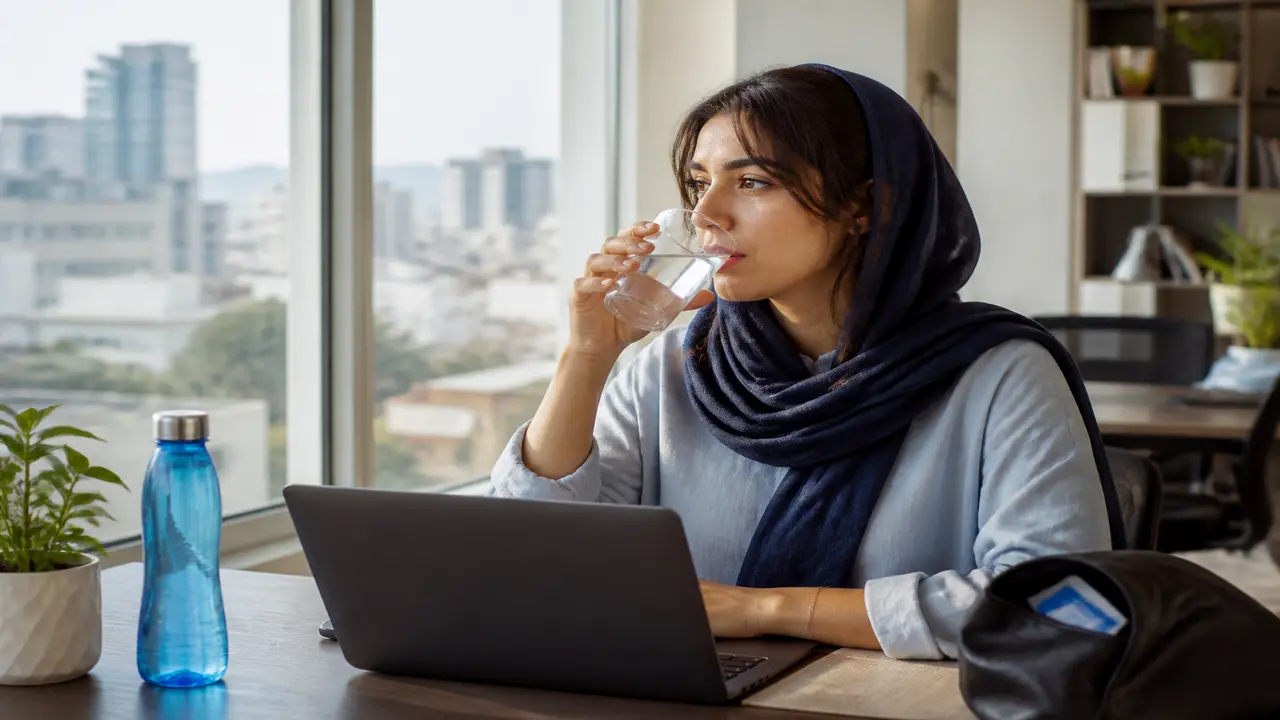 پیشگیری از کم‌آبی بدن با نوشیدن منظم آب در طول روز