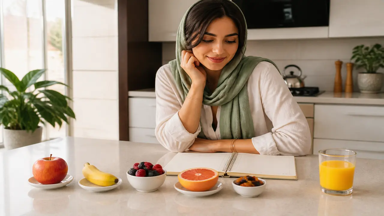 نمونه سهم های مختلف میوه برای یک روز