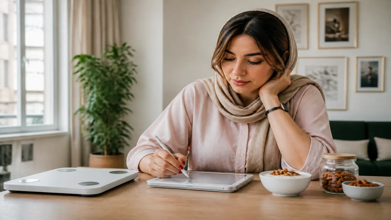 محاسبه نیاز روزانه پروتئین روی دفتر یا موبایل