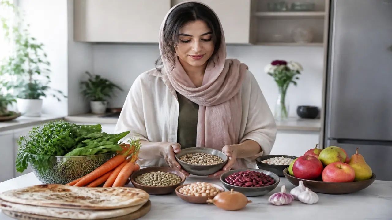 نمونه‌ای از خوراکی‌های مختلف غنی از فیبر