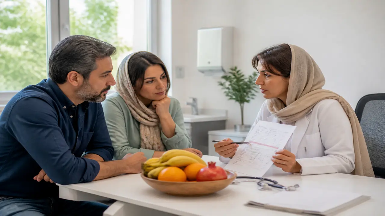 مشاوره بیمار با پزشک درباره مصرف میوه و فشار خون