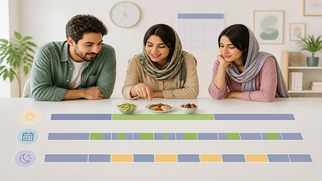 مقایسه تصویری انواع الگوهای روزه داری متناوب