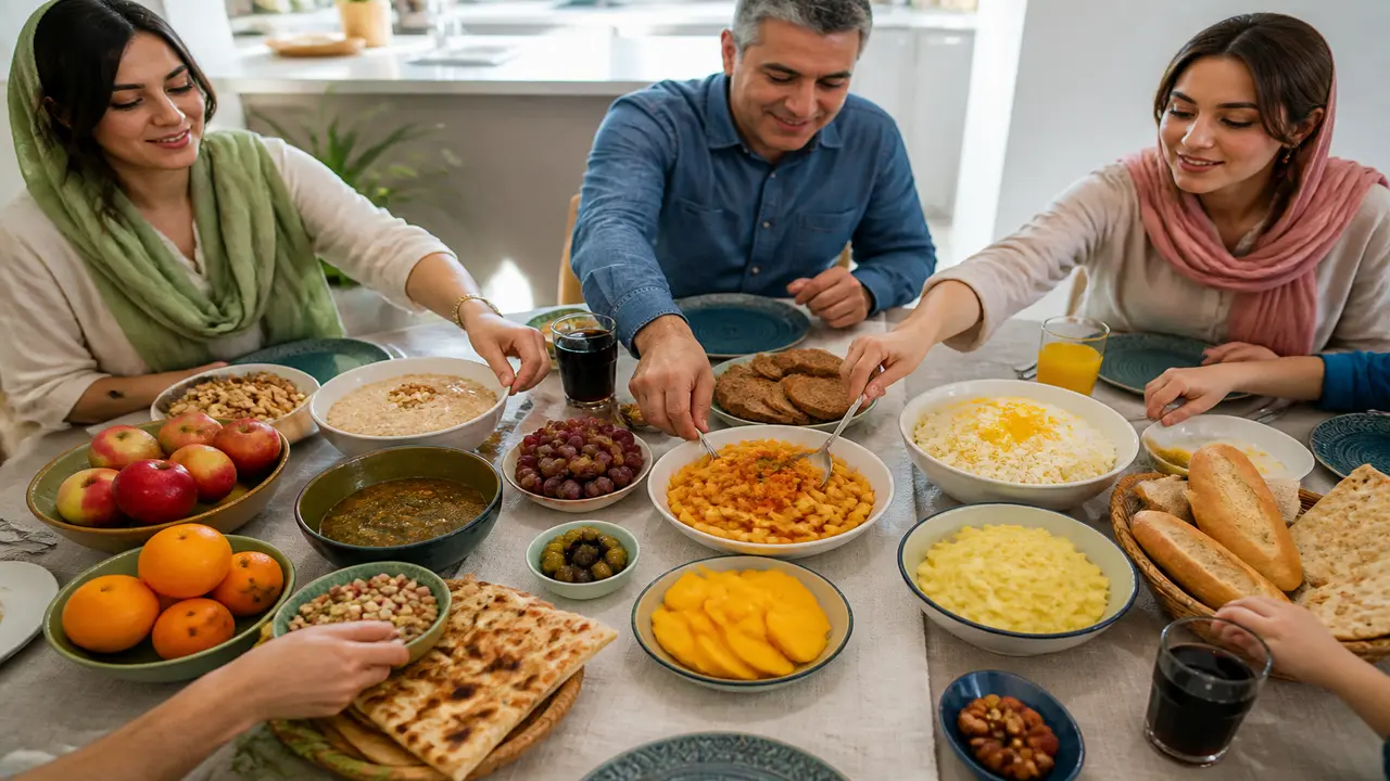 نمونه غذاهای ایرانی با شاخص گلایسمی متفاوت روی میز