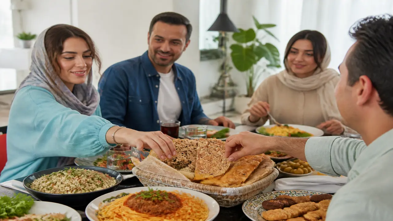 نمونه غذاهای ایرانی حاوی گلوتن روی میز