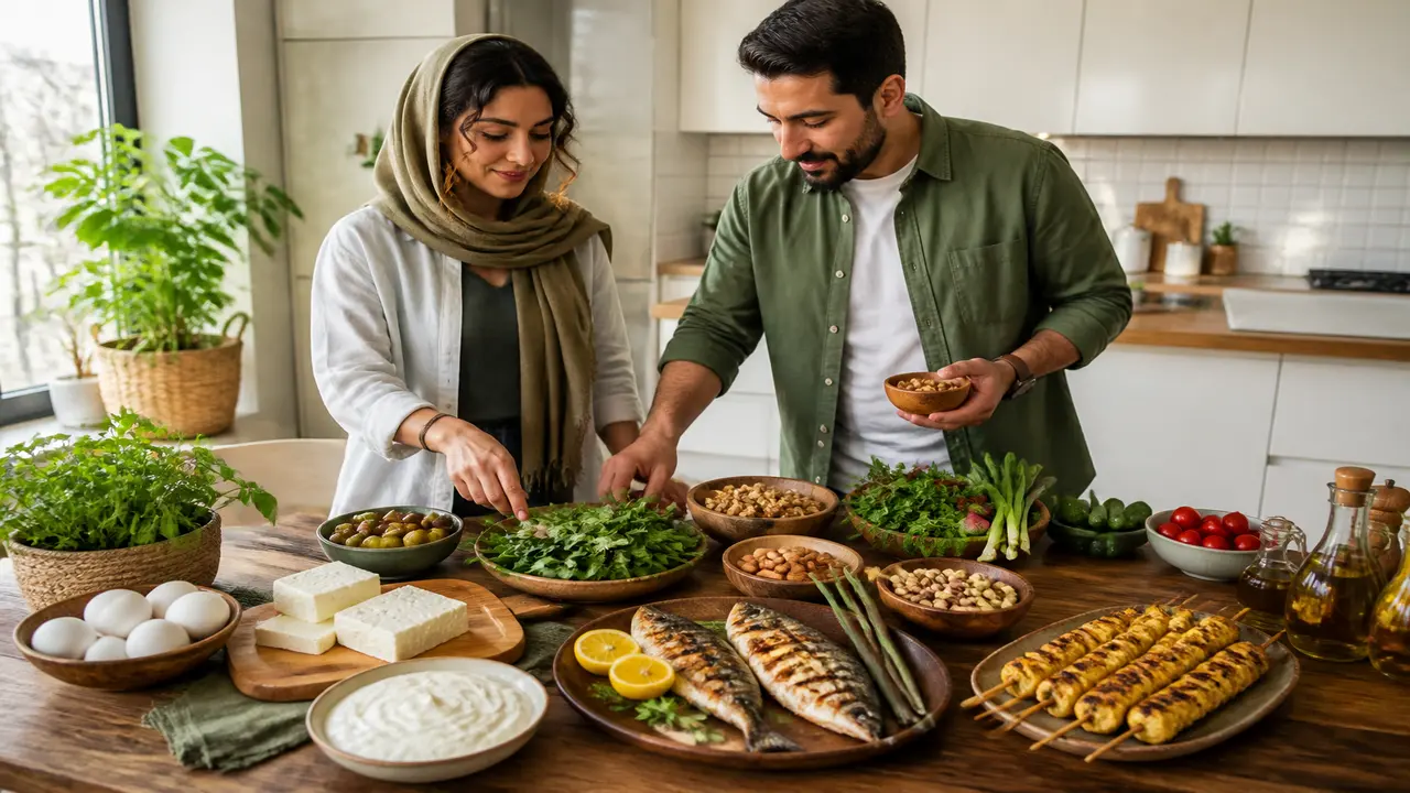 مواد غذایی ایرانی کم‌کربوهیدرات و مناسب کتو روی میز