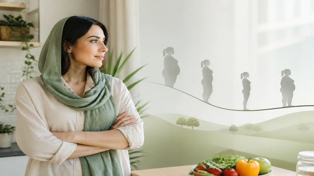 نموداری مفهومی از کاهش وزن و بازگشت وزن
