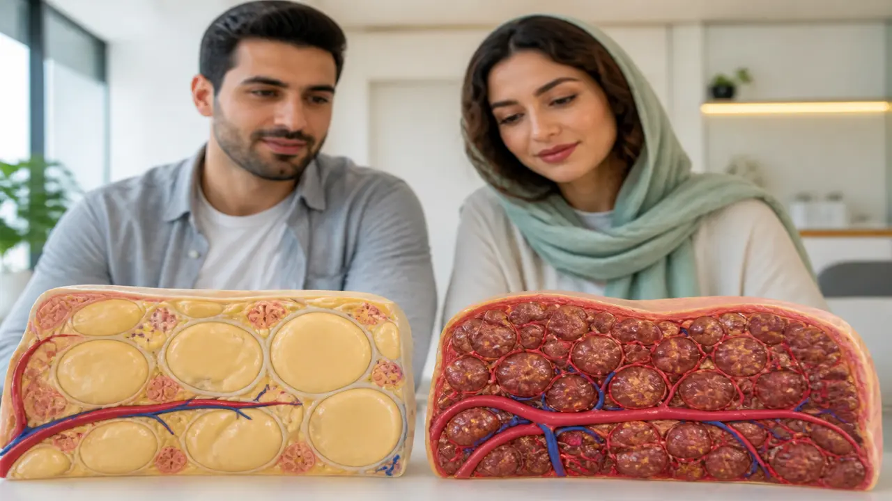 مقایسه کلی چربی سفید و چربی قهوهای در بدن انسان