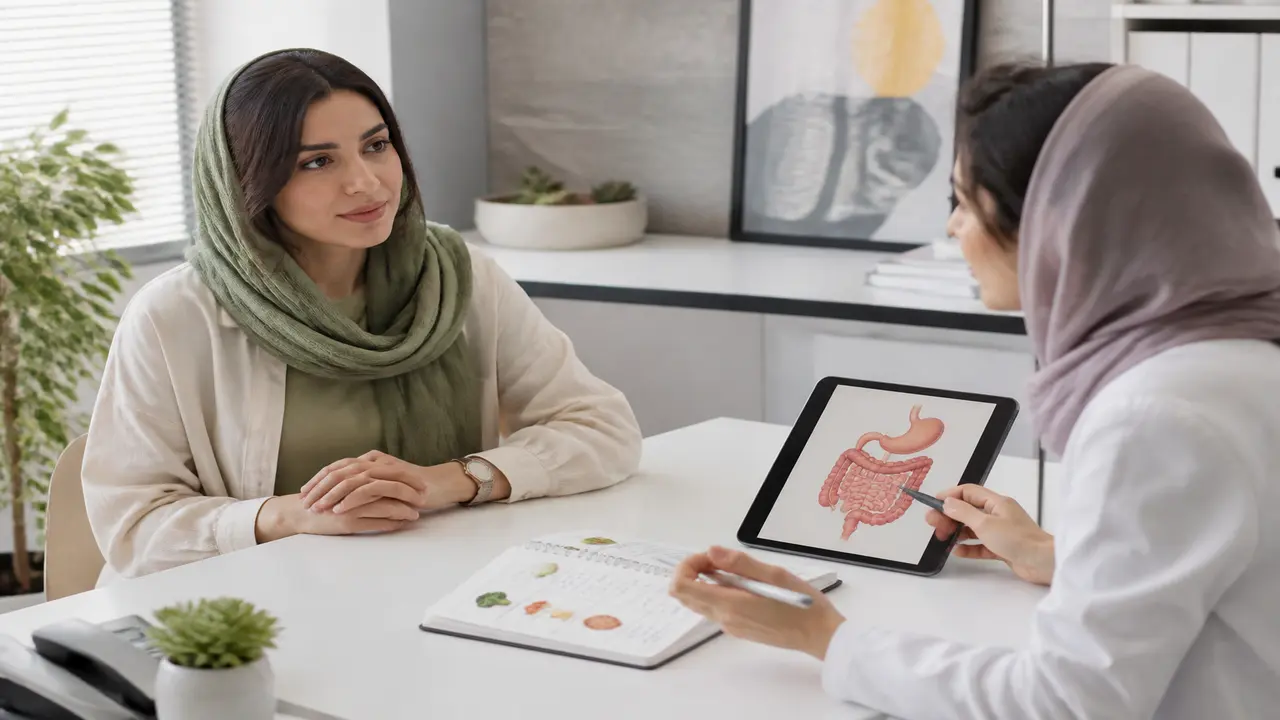 مشاوره فرد مبتلا به IBS با پزشک یا متخصص تغذیه